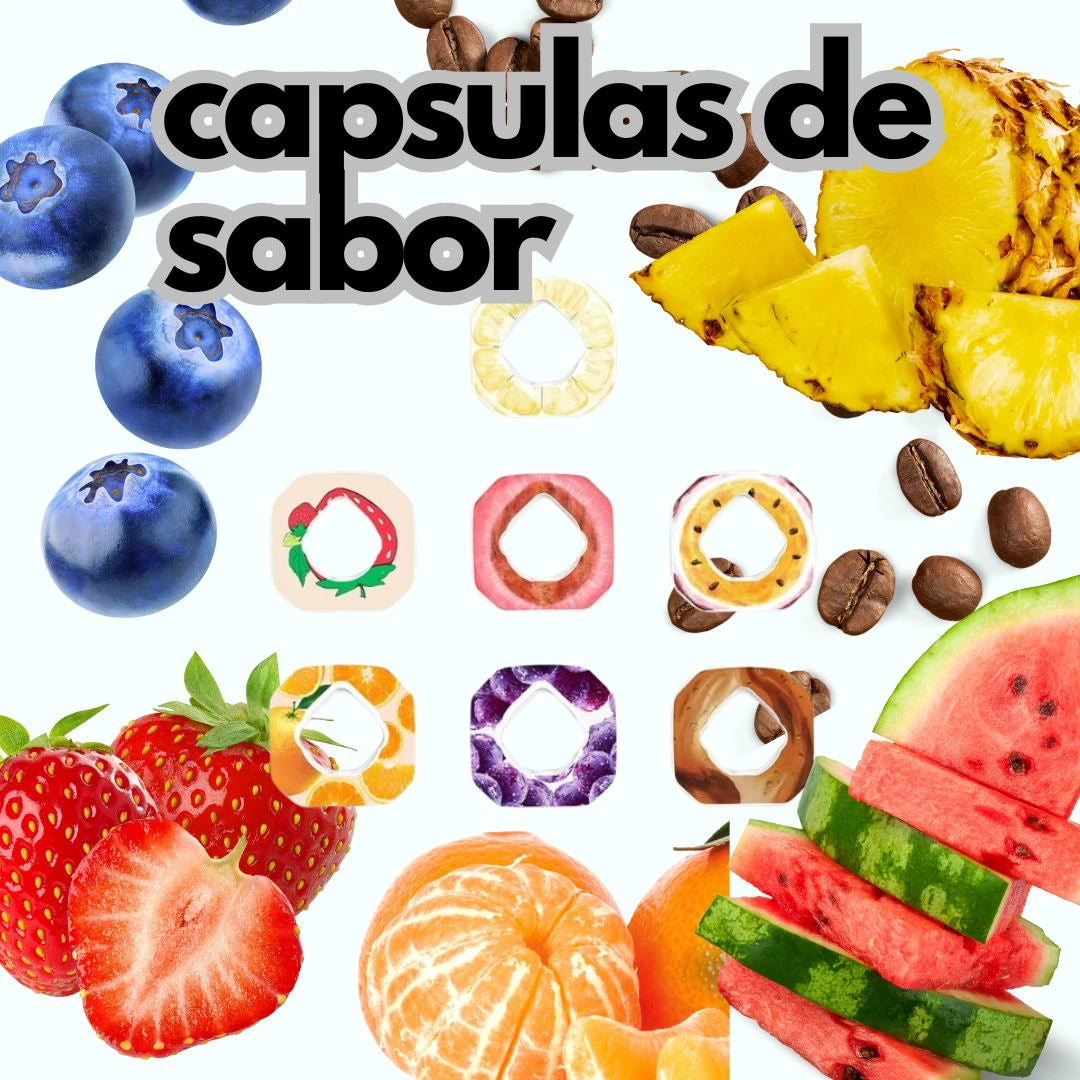 Sensagua - Termo de 900ML + 4 Capsulas de diferentes sabores (Se envia termo de color al azar)