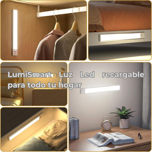 LumiSmart  Luz LED Recargable con Sensor de movimiento ( PACK X 4 LUCES)