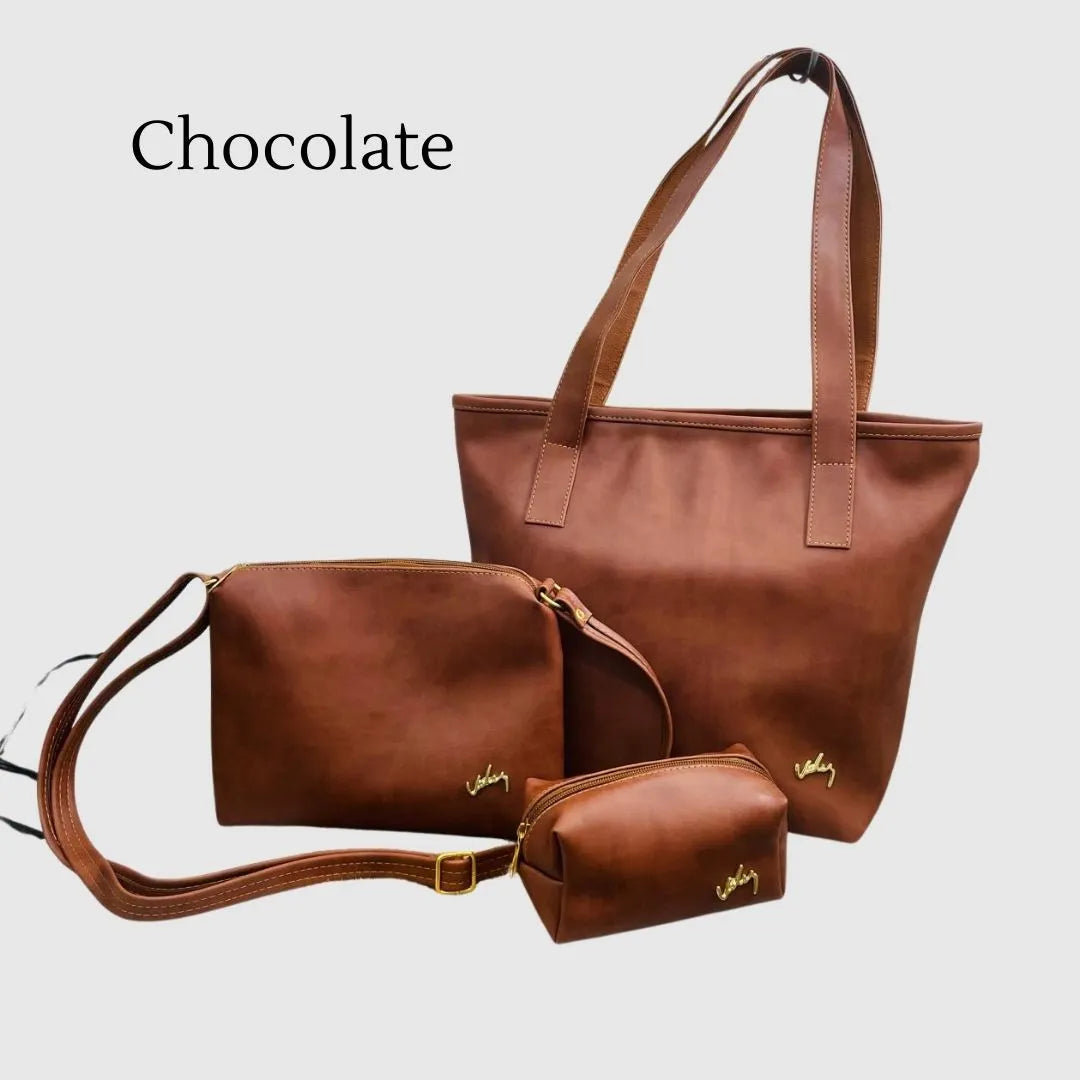 Combo Velez x 3 ( Bolso de mano - Carriel - Cosmetiquera )