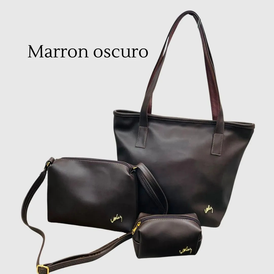 Combo Velez x 3 ( Bolso de mano - Carriel - Cosmetiquera )