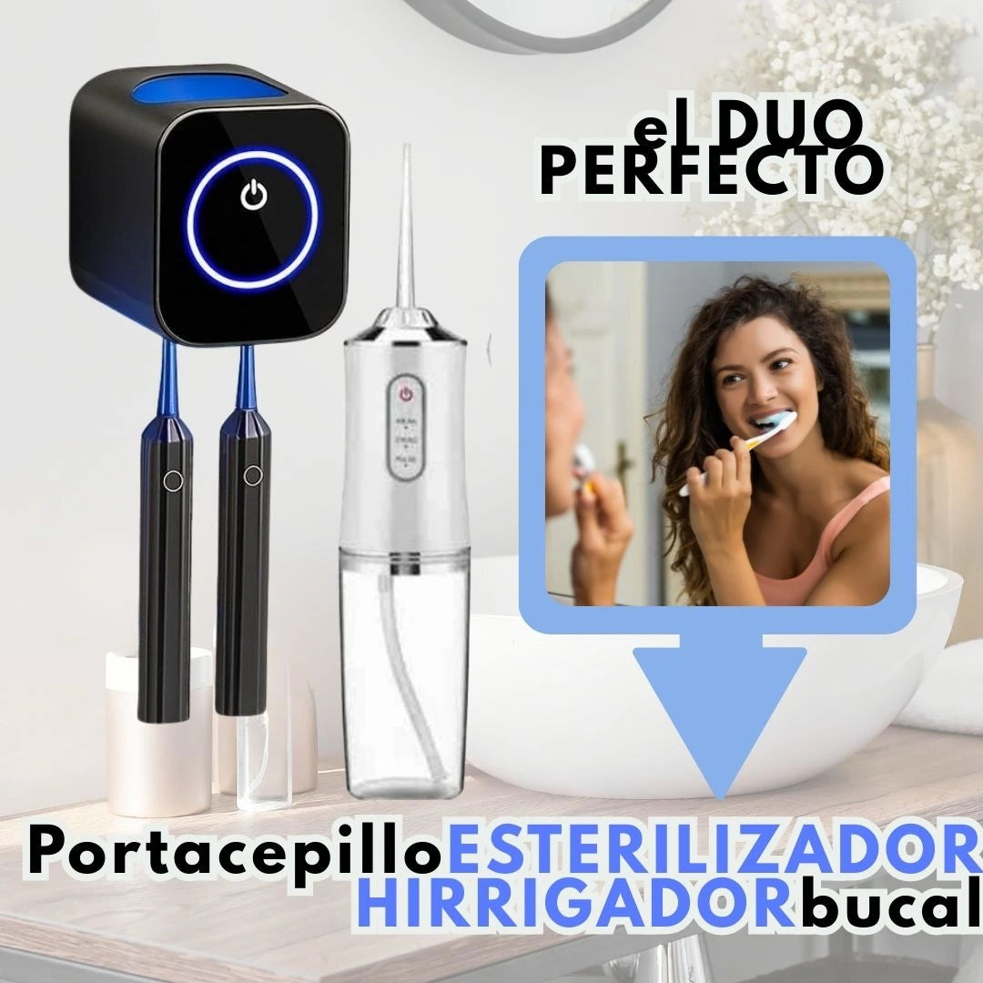Leva 2 productos Esterilizador e Irrigador para Higiene dental (Kit Limpieza)