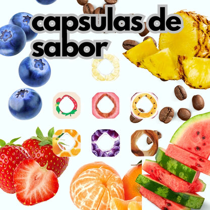 Sensagua - Termo de 900ML + 4 Capsulas de diferentes sabores (Se envia termo de color al azar)