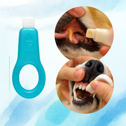 Kit blanqueador dental para Perros  (Anti-Sarro) Cepillo especial, x5 tiras blanqueadoras