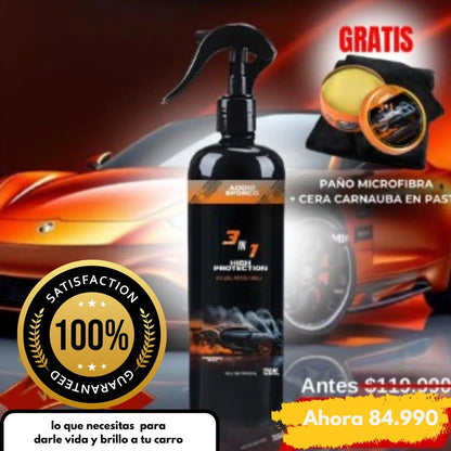 3en1 Cera liquida 120 ML y CERA CREMA 60GR+ REGALO Reparador para vidrios Te llevas 3 productos