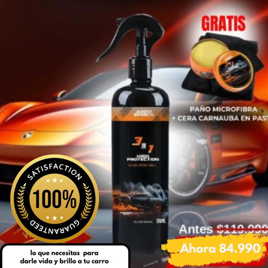 3en1 Cera liquida 120 ML y CERA CREMA 60GR+ REGALO Reparador para vidrios Te llevas 3 productos