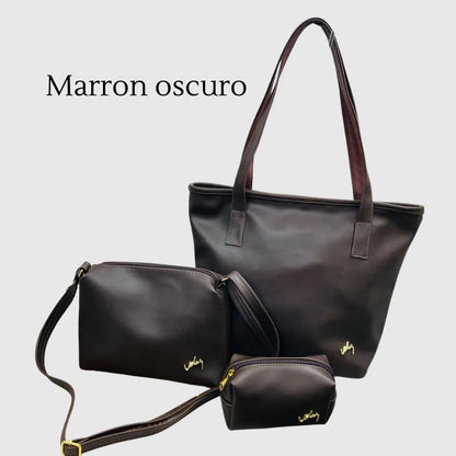 Combo Velez x 3   ( Bolso de mano - Carriel -  Cosmetiquera )