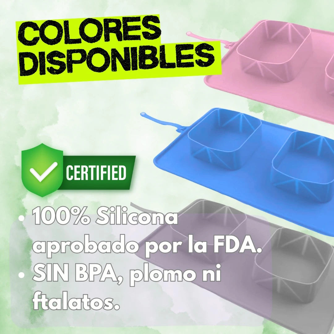 Bebedero Comedor Para Mascotas Plegables
