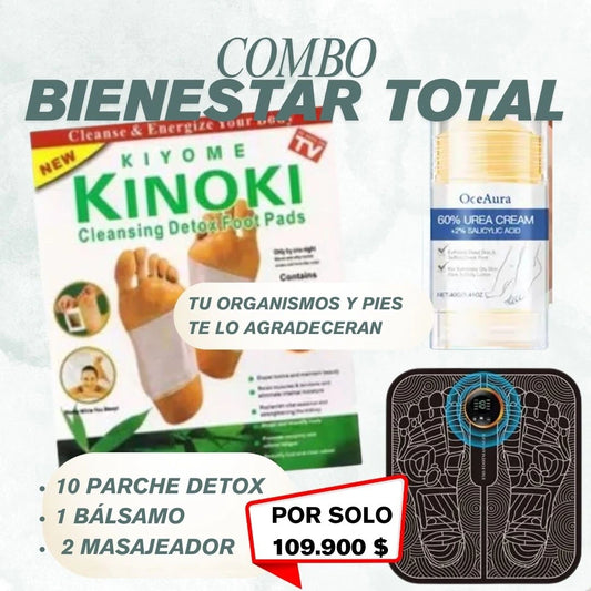 COMBO de 3 productos ( Paches x 10und - Tapete masajeador - Crema Hidratante para pies)