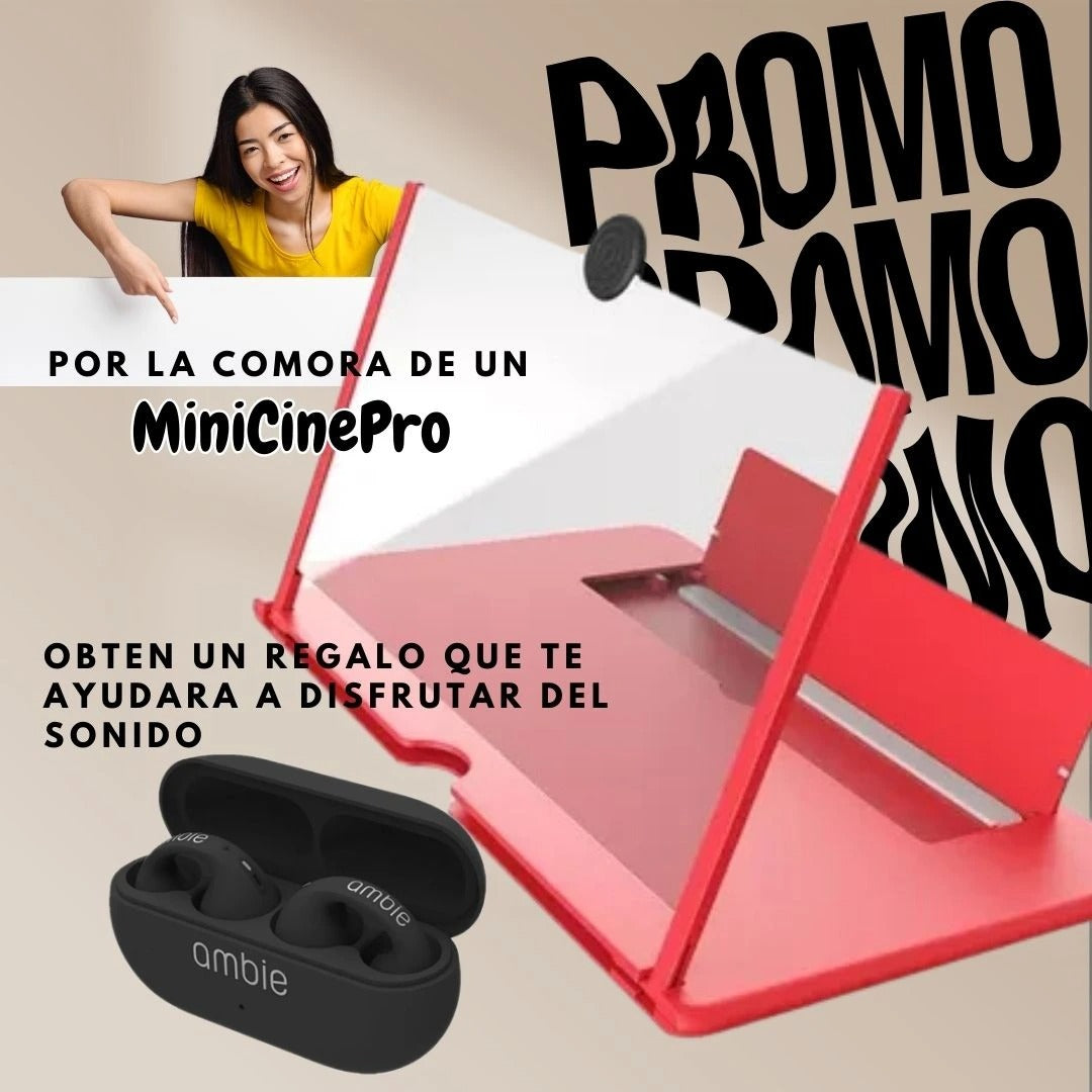 Minicine Pro Proyector 12´´ Para Celular +Regalo Audifonos Bluetooh en tendencia