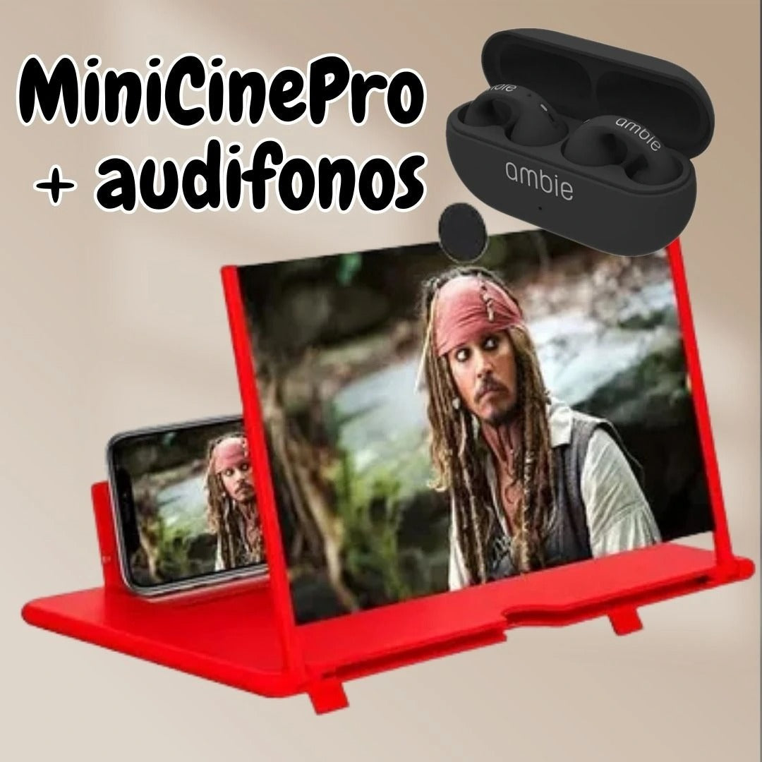 Minicine Pro Proyector 12´´ Para Celular +Regalo Audifonos Bluetooh en tendencia