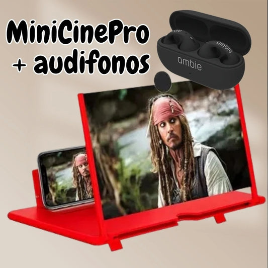 Minicine Pro Proyector 12´´ Para Celular +Regalo Audifonos Bluetooh en tendencia