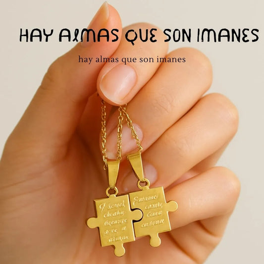 Regalo amor y amistad -2 Collares 2 Dijes-(Unión rompecabeza)