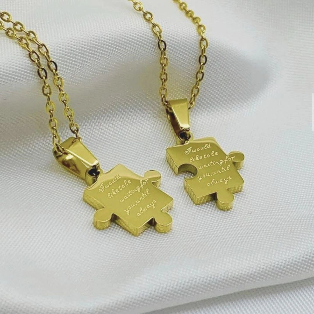 Regalo amor y amistad -2 Collares 2 Dijes-(Unión rompecabeza)