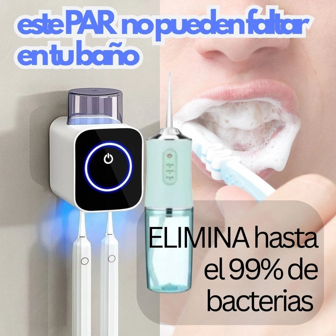 Leva 2 productos Esterilizador e Irrigador para Higiene dental (Kit Limpieza)