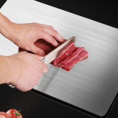 2x1 Tabla de acero Inoxidable para picar y Organizador de utensilios para tu cocina